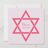 Frambozenster van David Bat Mitzvah Kaart (Voorkant)