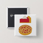 Frambozenvlaai Vierkante Button 5,1 Cm (Voorkant /achterkant)