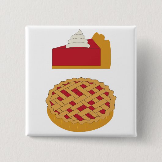 Frambozenvlaai Vierkante Button 5,1 Cm (Voorkant)