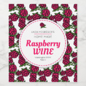 Frambozenwijn tekening van frambozen wijn etiket (Enkel label)