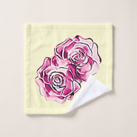 Frambozige Rozen en room Bad Handdoek (Wasdoekje)
