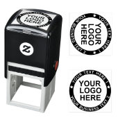 Frame Logo Stamp. Custom Round Brand Business Name Zelfinktende Stempel