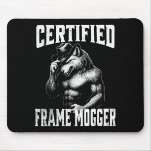 Frame moggen - grappige cringe alfawolf  muismat