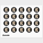 Frame mogging kat meme ronde sticker (Vel)