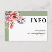 Frame with rhododendron branch and flowers wedding informatiekaartje (Voorkant)