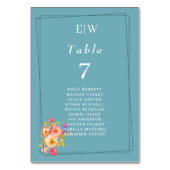  Frame with Roses, Wedding style on retro blue Kaart (Voorkant)