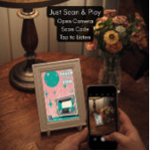 Framed 1950s Music Art Dementia Gift with QR Code Acryl Bord