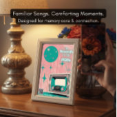 Framed 1950s Music Art Dementia Gift with QR Code Acryl Bord