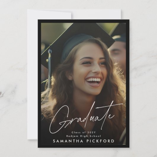 Framed 2 Foto Senior High School 2024 Afstuderen Aankondiging (Voorkant)