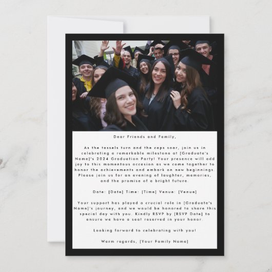 Framed 2 Foto Senior High School 2024 Afstuderen Aankondiging (Achterkant)