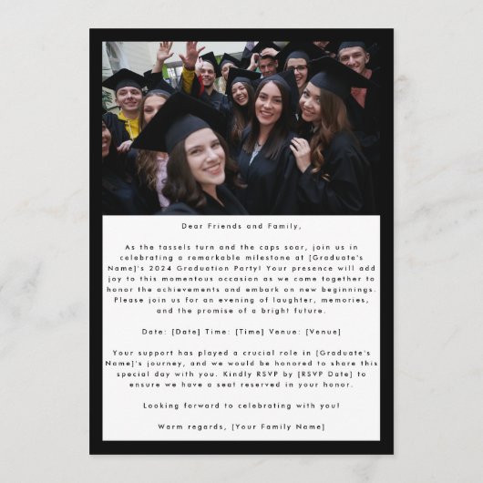 Framed 2 Foto Senior High School 2024 Afstuderen Aankondiging (Achterkant)