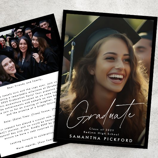 Framed 2 Foto Senior High School 2024 Afstuderen Aankondiging