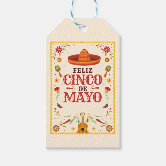 Framed Cinco de Mayo Mexican Cadeaulabel (Voorkant)