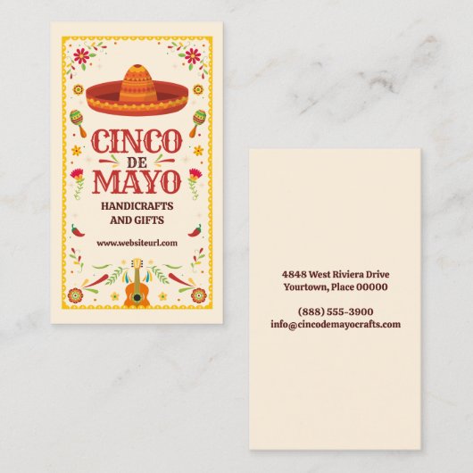Framed Cinco de Mayo Mexican Visitekaartje (Voorkant / Achterkant)