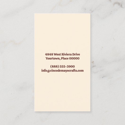 Framed Cinco de Mayo Mexican Visitekaartje (Achterkant)