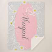 Framed Daisies en Polka Dots Sherpa Deken (Voorkant)