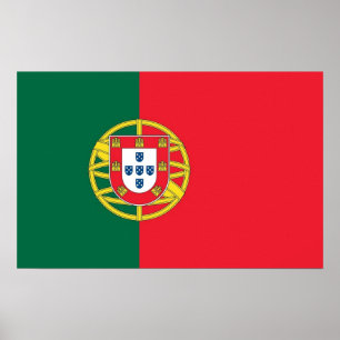 Framed-druk met vlag van Portugal Poster