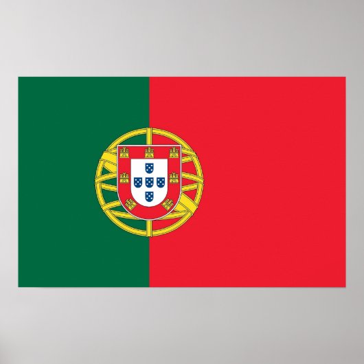 Framed-druk met vlag van Portugal Poster (Voorkant)