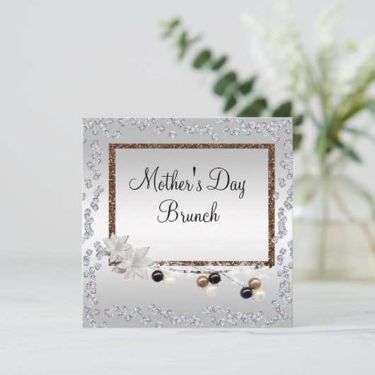 Framed Elegance Moederdag Brunch Kaart (Staand voorkant)