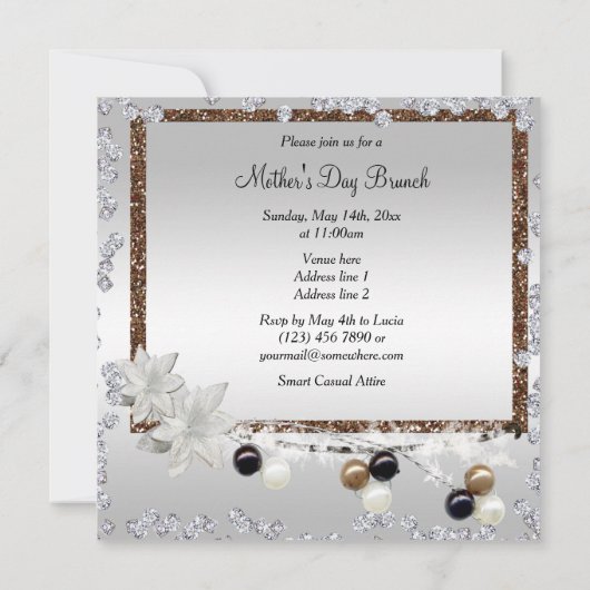 Framed Elegance Moederdag Brunch Kaart (Achterkant)