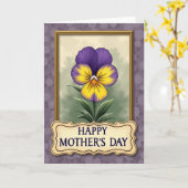 Framed Floral Mothers Day Card Kaart (Gele Bloem)
