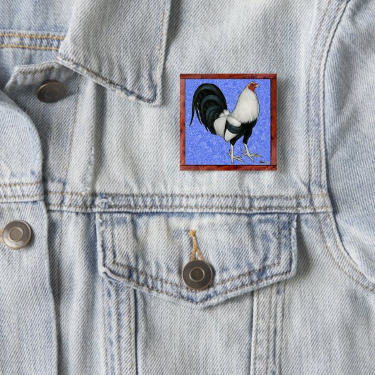 Framed Gamecock Vierkante Button 5,1 Cm (In situ)