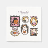 Framed Ghost & Cat Halloween 1st Birthday Servet (Voorkant)
