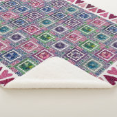 Framed Hearts Patchwork Fleece Blanket Sherpa Deken (3/4)