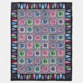 Framed Hearts Patchwork Fleece Deken (Voorkant)