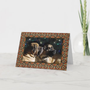 Framed Mastiff-kaart Feestdagen Kaart