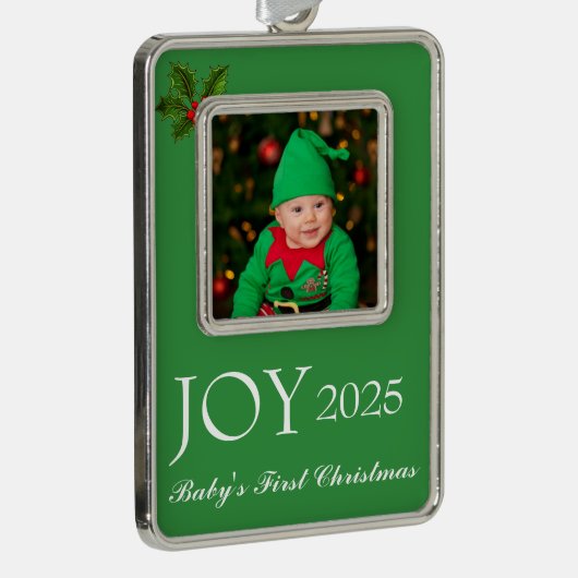 Framed Photo Ornament-Baby's First Verzilverd Omlijst Ornament (Rechts)