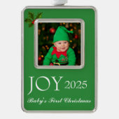 Framed Photo Ornament-Baby's First Verzilverd Omlijst Ornament (Voorkant)