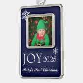 Framed Photo Ornament-Baby's First Verzilverd Omlijst Ornament (Links)