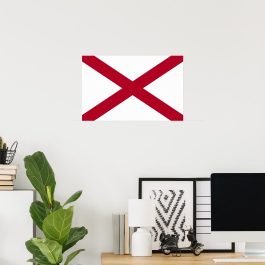 Framed print met vlag van Alabama, VS (Thuiskantoor)