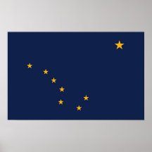 Framed print met vlag van Alaska, VS