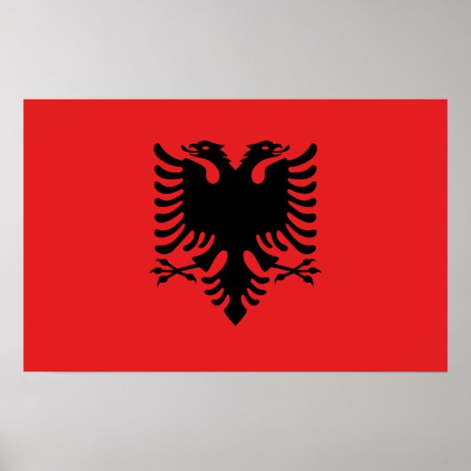 Framed print met vlag van Albanië (Voorkant)