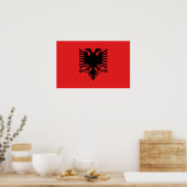 Framed print met vlag van Albanië (Keuken)