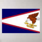Framed print met vlag van American Samoa, VS (Voorkant)