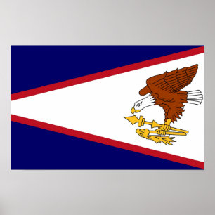 Framed print met vlag van American Samoa, VS