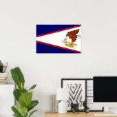 Framed print met vlag van American Samoa, VS (Thuiskantoor)