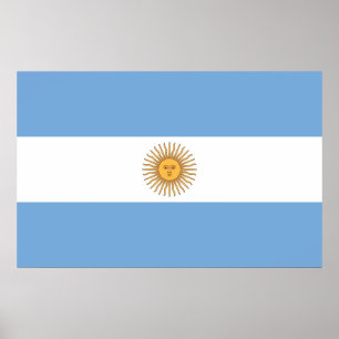 Framed print met vlag van Argentinië
