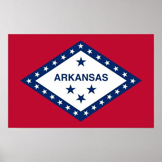 Framed print met vlag van Arkansas, VS (Voorkant)