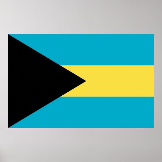 Framed print met vlag van Bahama's (Voorkant)