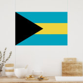Framed print met vlag van Bahama's (Keuken)