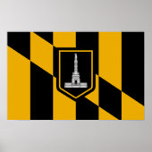 Framed print met vlag van Baltimore, VS (Voorkant)
