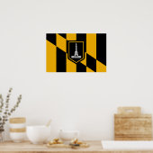 Framed print met vlag van Baltimore, VS (Keuken)