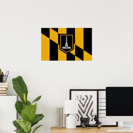 Framed print met vlag van Baltimore, VS (Thuiskantoor)