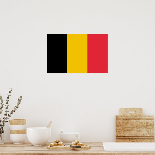 Framed print met vlag van België (Keuken)