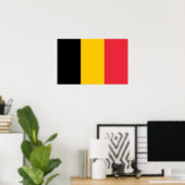 Framed print met vlag van België (Thuiskantoor)