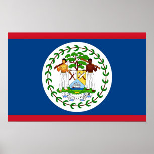Framed print met vlag van Belize